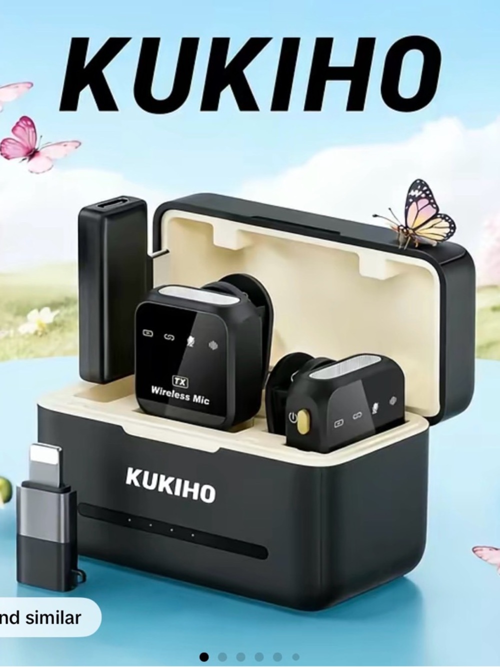 KUKIHO Wireless Earbuds with Charging Case - Black & Cream